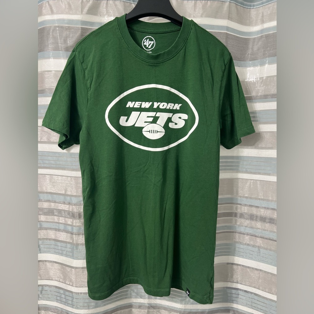 47’ Brand New York Jets Football Green and White Men’s Logo T-Shirt